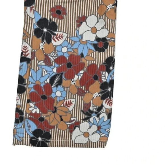 Urban Outfitter BDG Striped Floral Crop Kick Flare High Rise Pants Size 25 - Picture 7 of 11